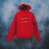 'Anti Social Social Distancing' Red Unisex Embroidered Hoodie