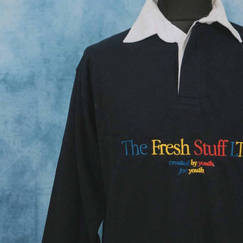 The Fresh Stuff LTD Unisex Embroidered Navy Rugby Shirt