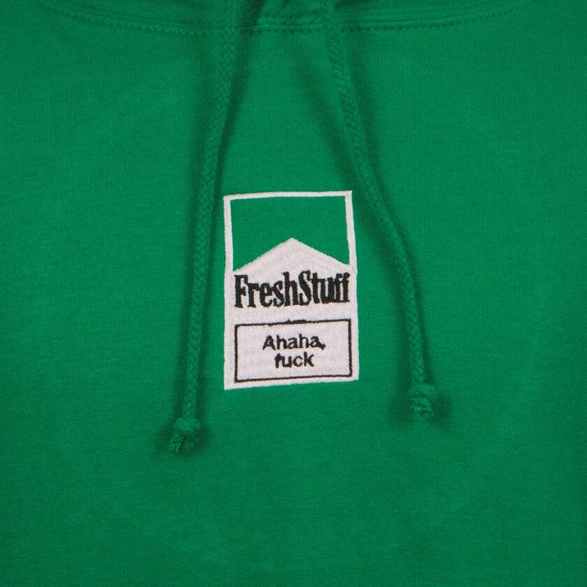 FreshStuff Smokers Unisex Green Embroidered Hoodie