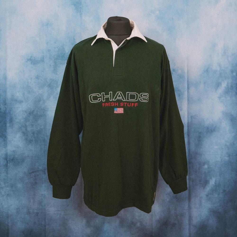 Chads Unisex Embroidered Green Rugby Shirt