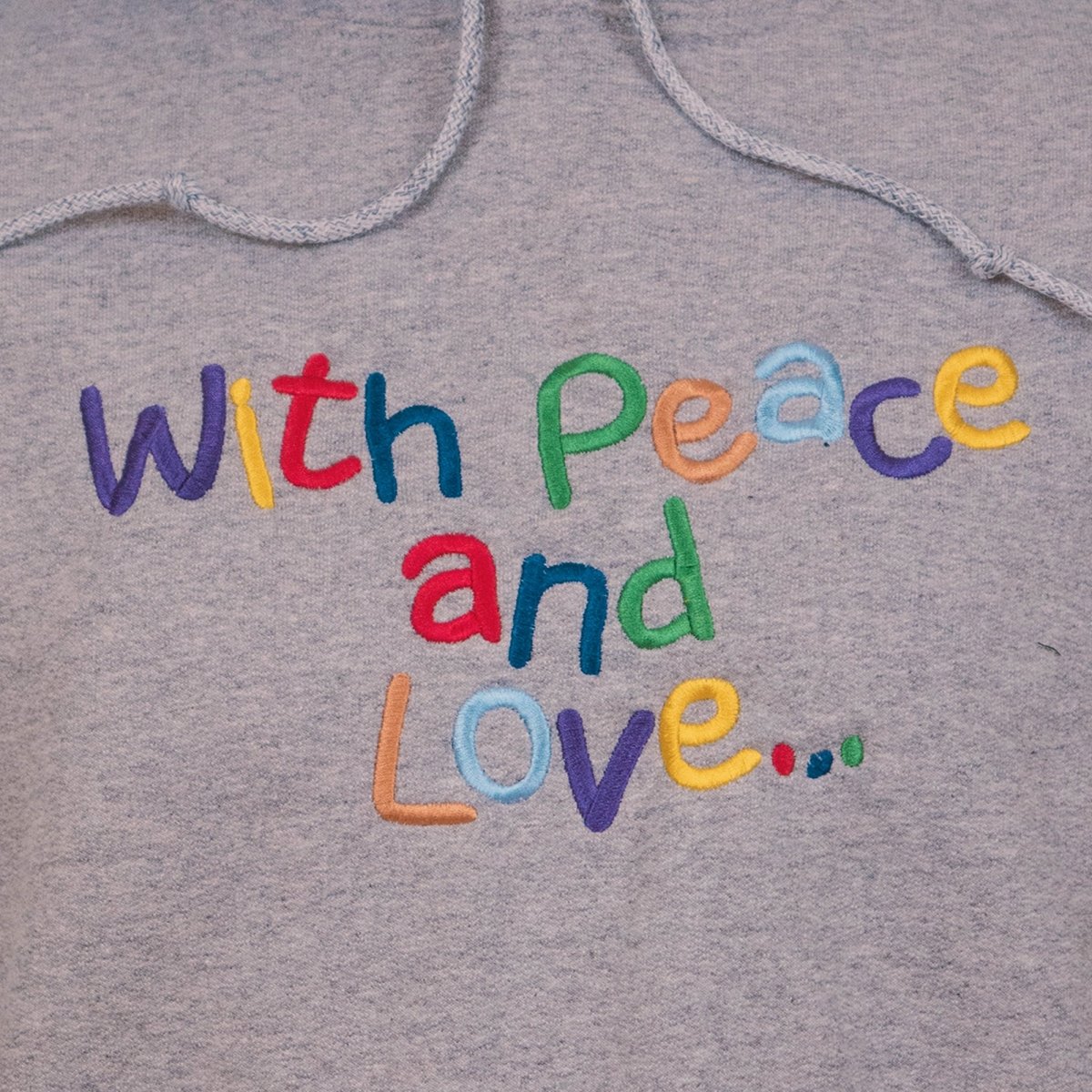 With Peace And Love... Unisex Embroidered Hoodie