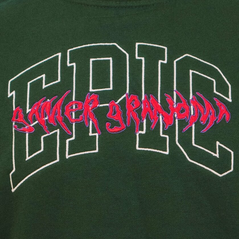 Epic Gamer Grandma - College Dark Green Unisex Embroidered Sweater