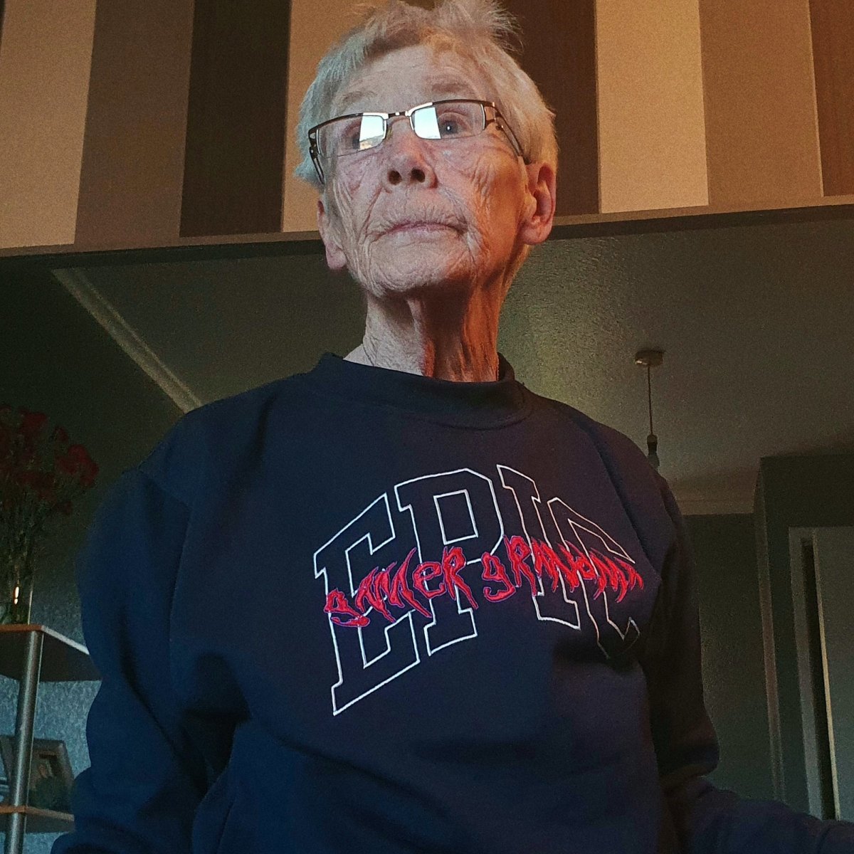 Epic Gamer Grandma - College Navy Unisex Embroidered Sweater