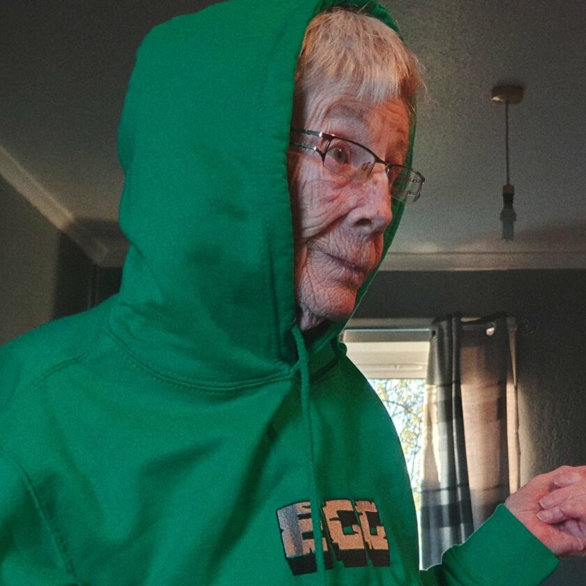 Epic Gamer Grandma - Minecraft EGG Green Embroidered Hoodie