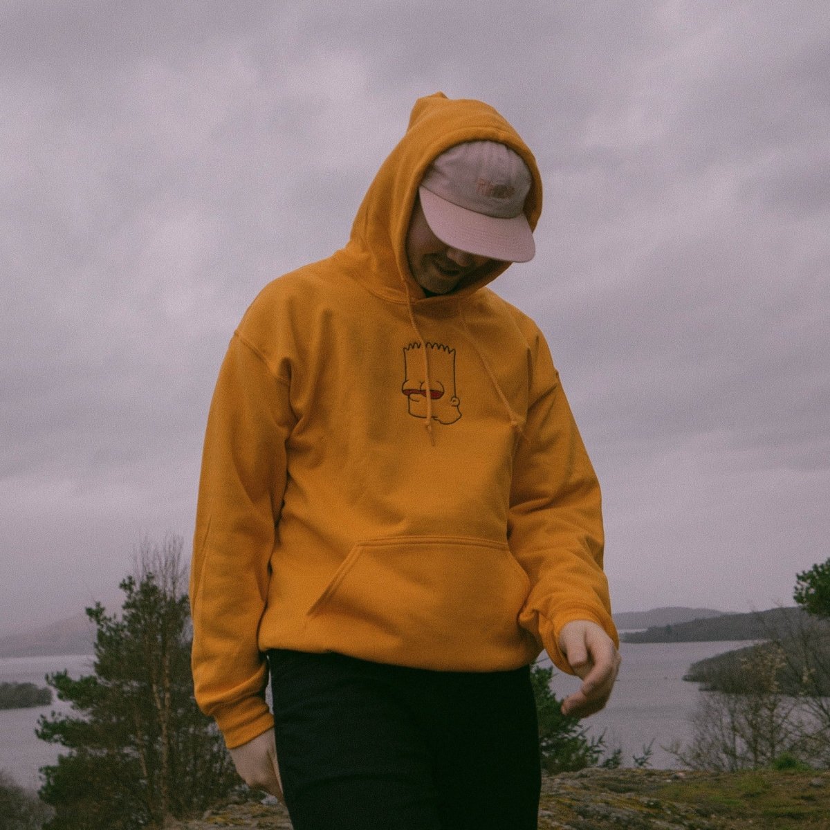 High Bart Yellow Unisex Embroidered Hoodie