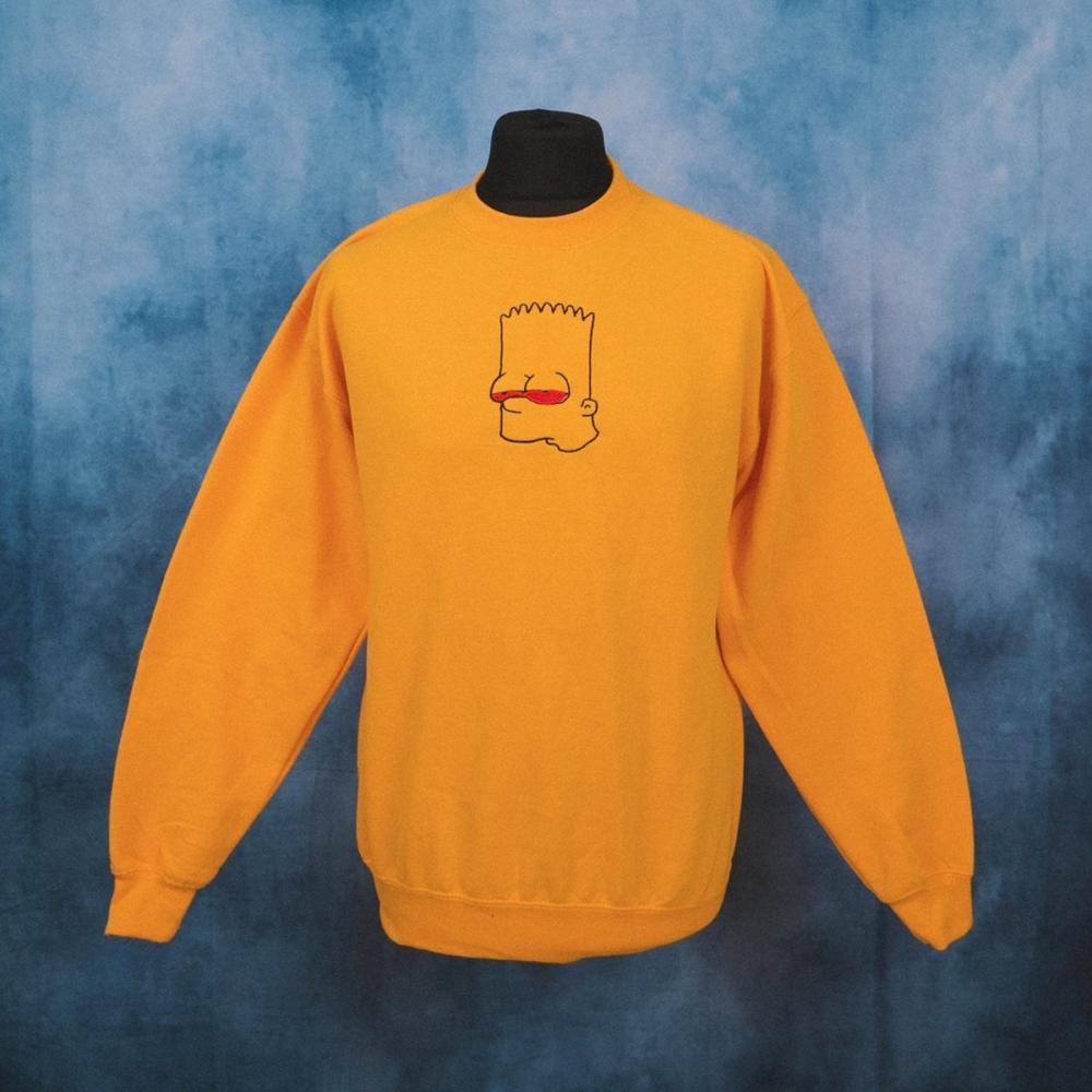 High Bart Yellow Unisex Embroidered Sweater