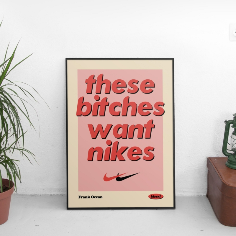 Frank Ocean - Nikes Lyrics Vintage Poster