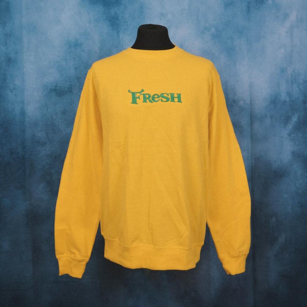 Fresh Swamp Yellow Unisex Embroidered Sweater