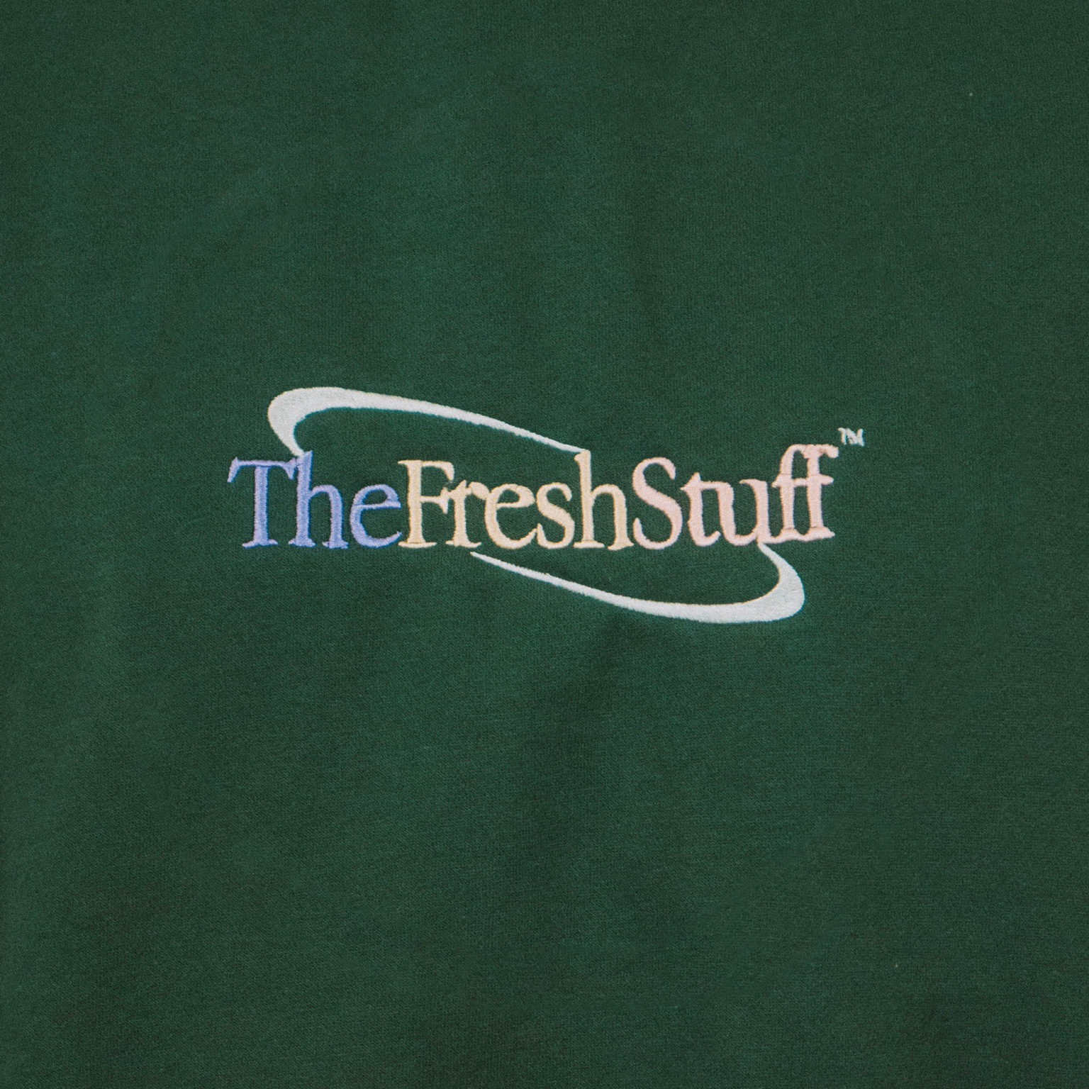 The Fresh Stuff - Retro Logo Unisex Embroidered Premium Heavy Sweater (Bottle Green)