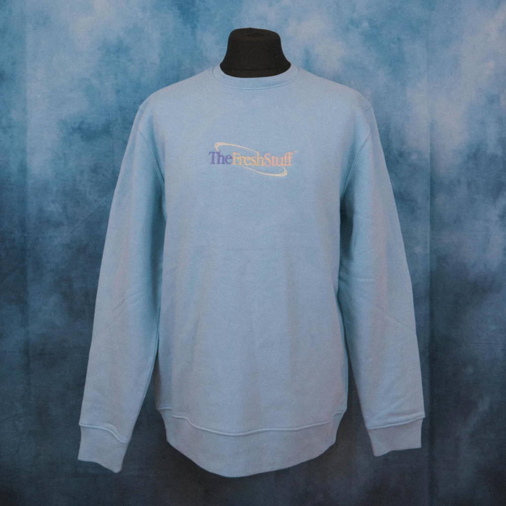 The Fresh Stuff - Retro Logo Unisex Embroidered Premium Heavy Sweater (Serene Blue)