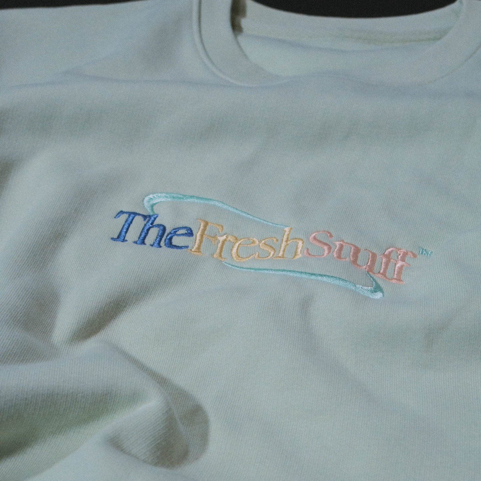 The Fresh Stuff - Retro Logo Unisex Embroidered Premium Heavy Sweater (Mint)