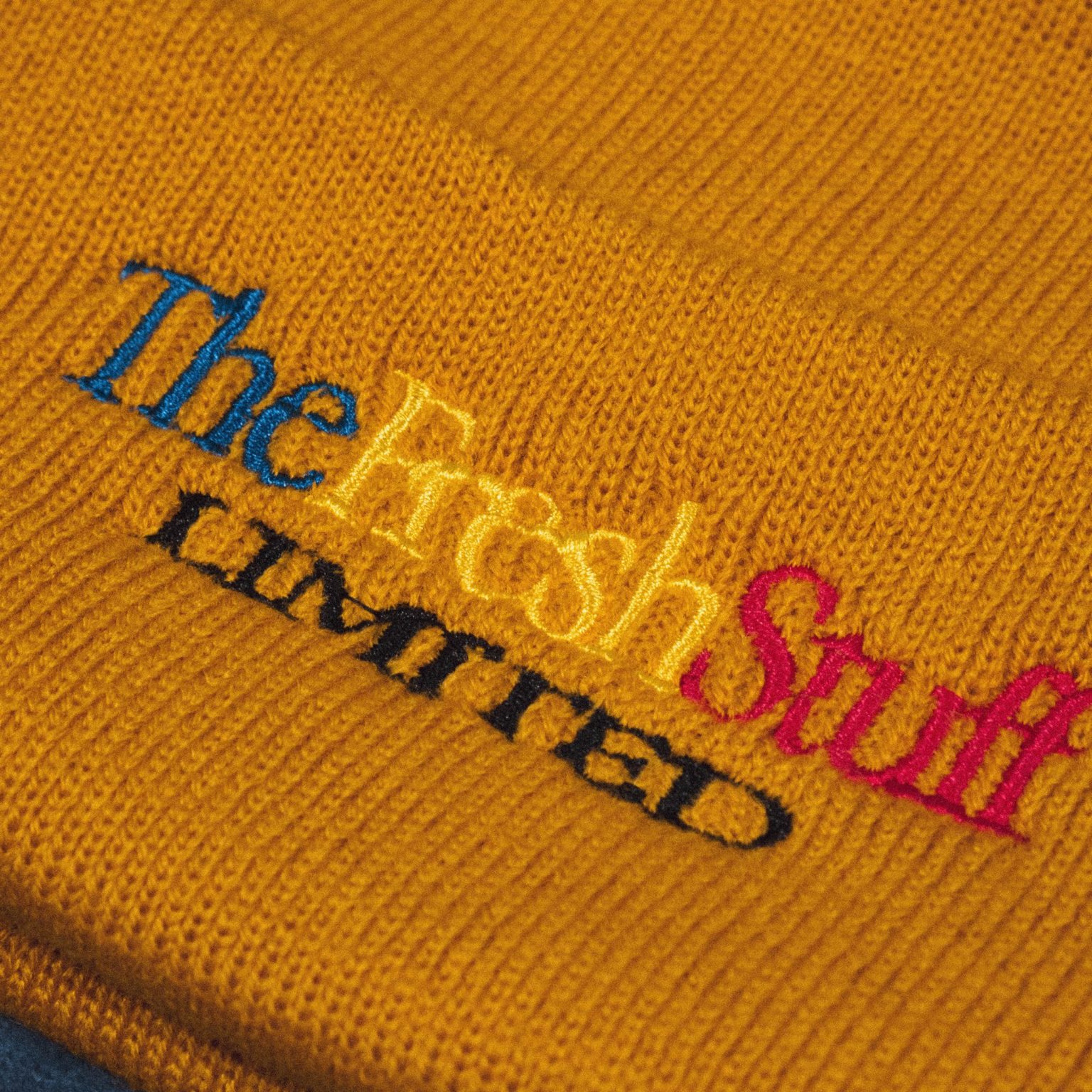 The Fresh Stuff Limited – Mustard Embroidered Beanie