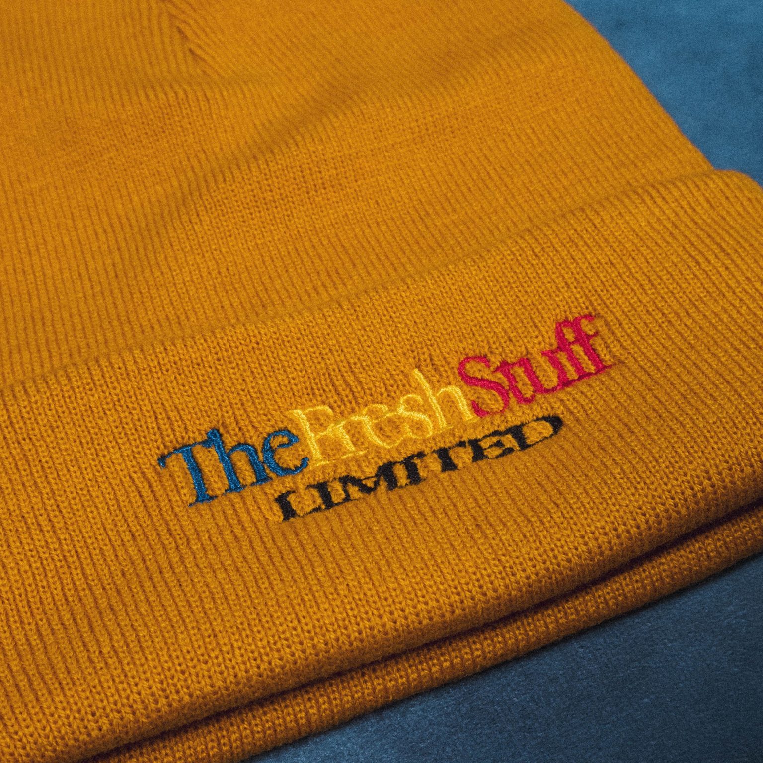 The Fresh Stuff Limited – Mustard Embroidered Beanie