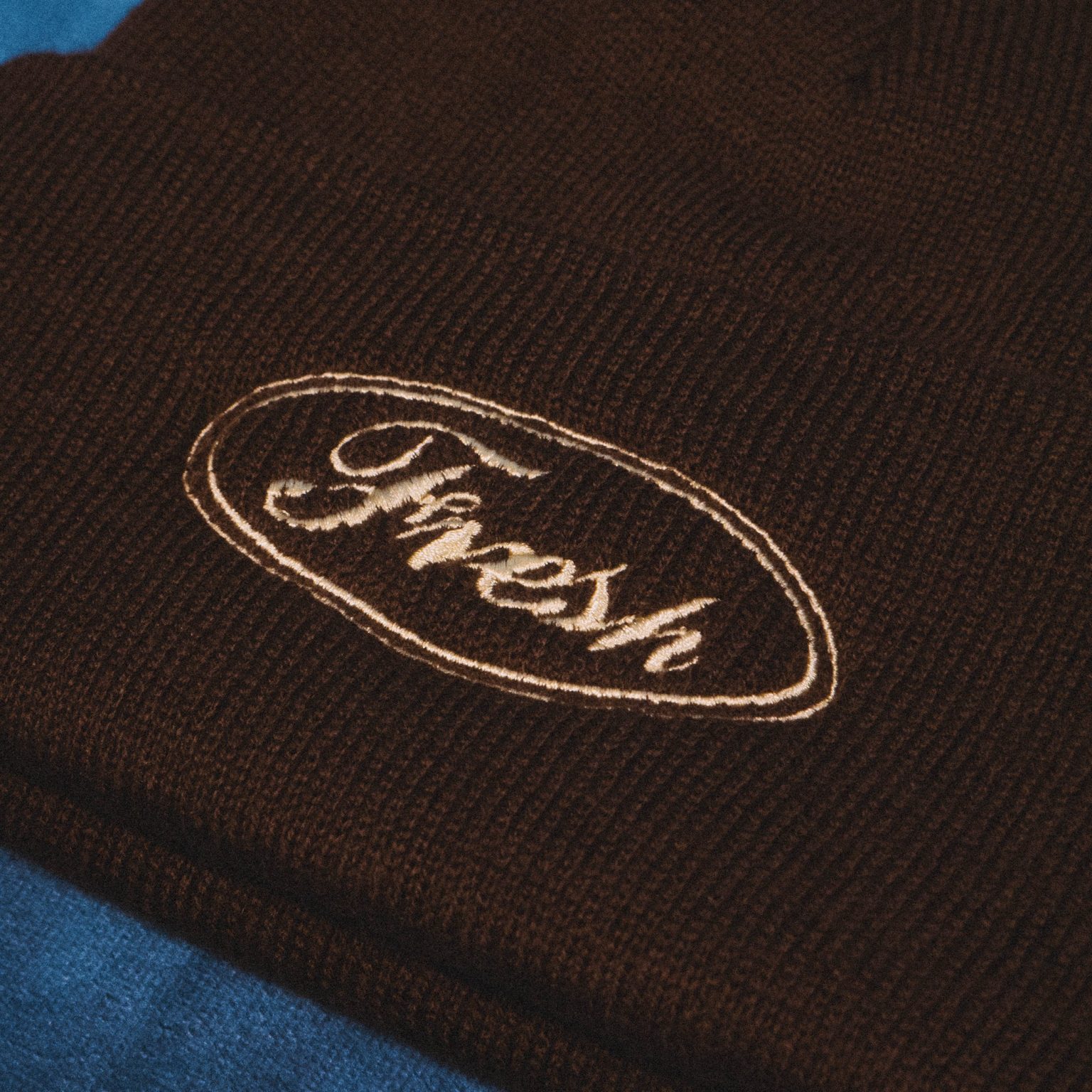 Fresh Motors – Brown Embroidered Beanie