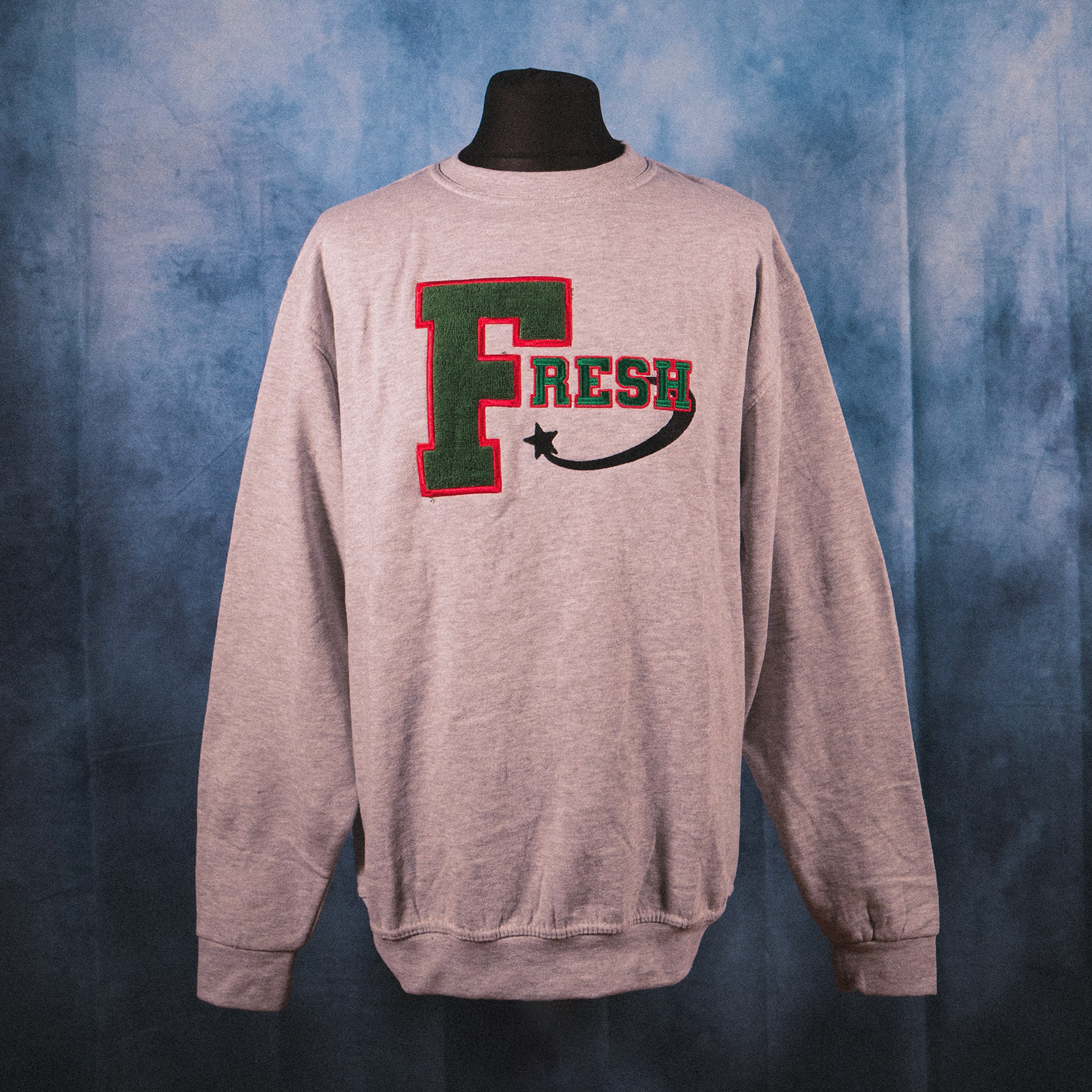 The Fresh Stuff – Varsity Unisex Embroidered Sweatshirt (Grey)