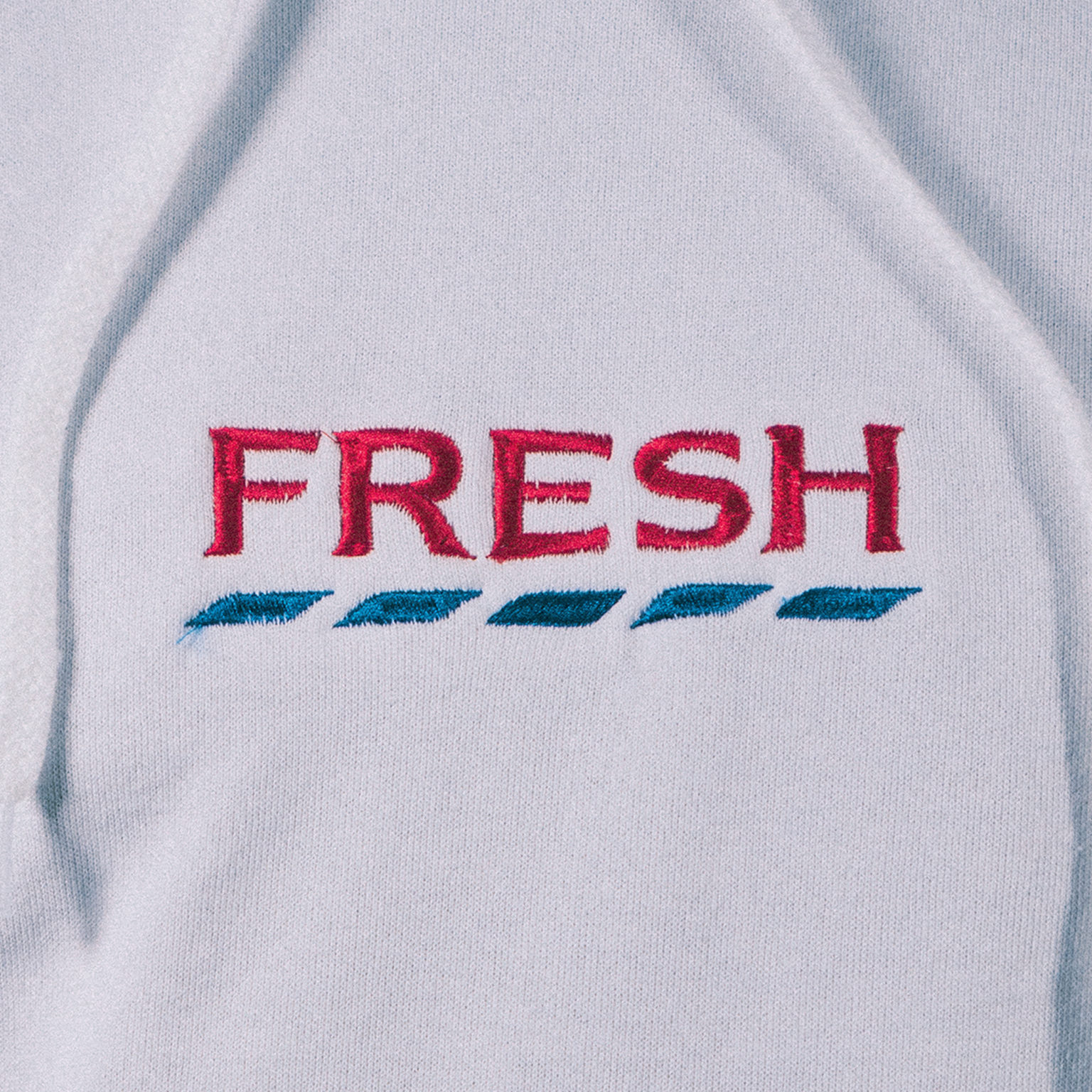 Fresh Supermarket Unisex Embroidered White Hoodie