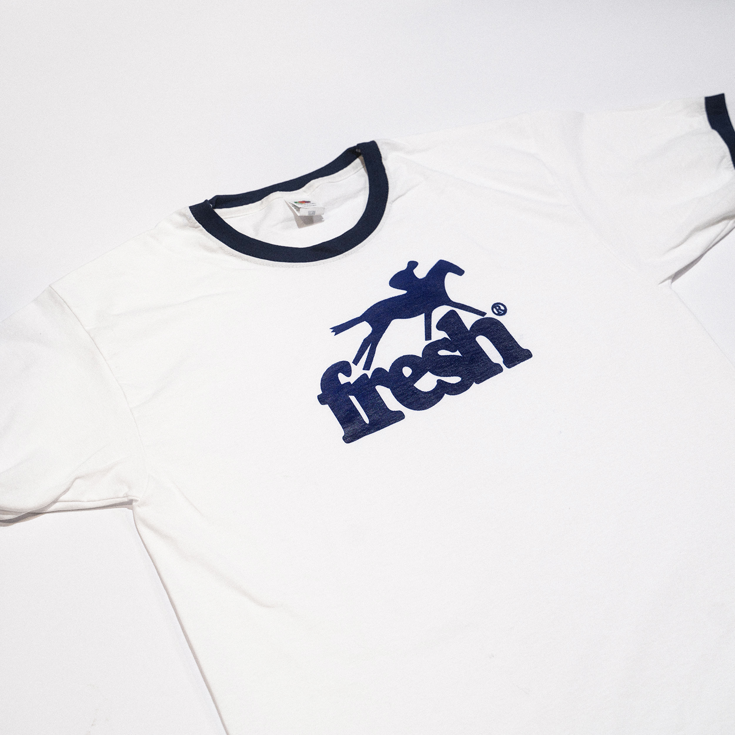 Fresh Canter Screen-Printed White/Navy Ringer T-Shirt