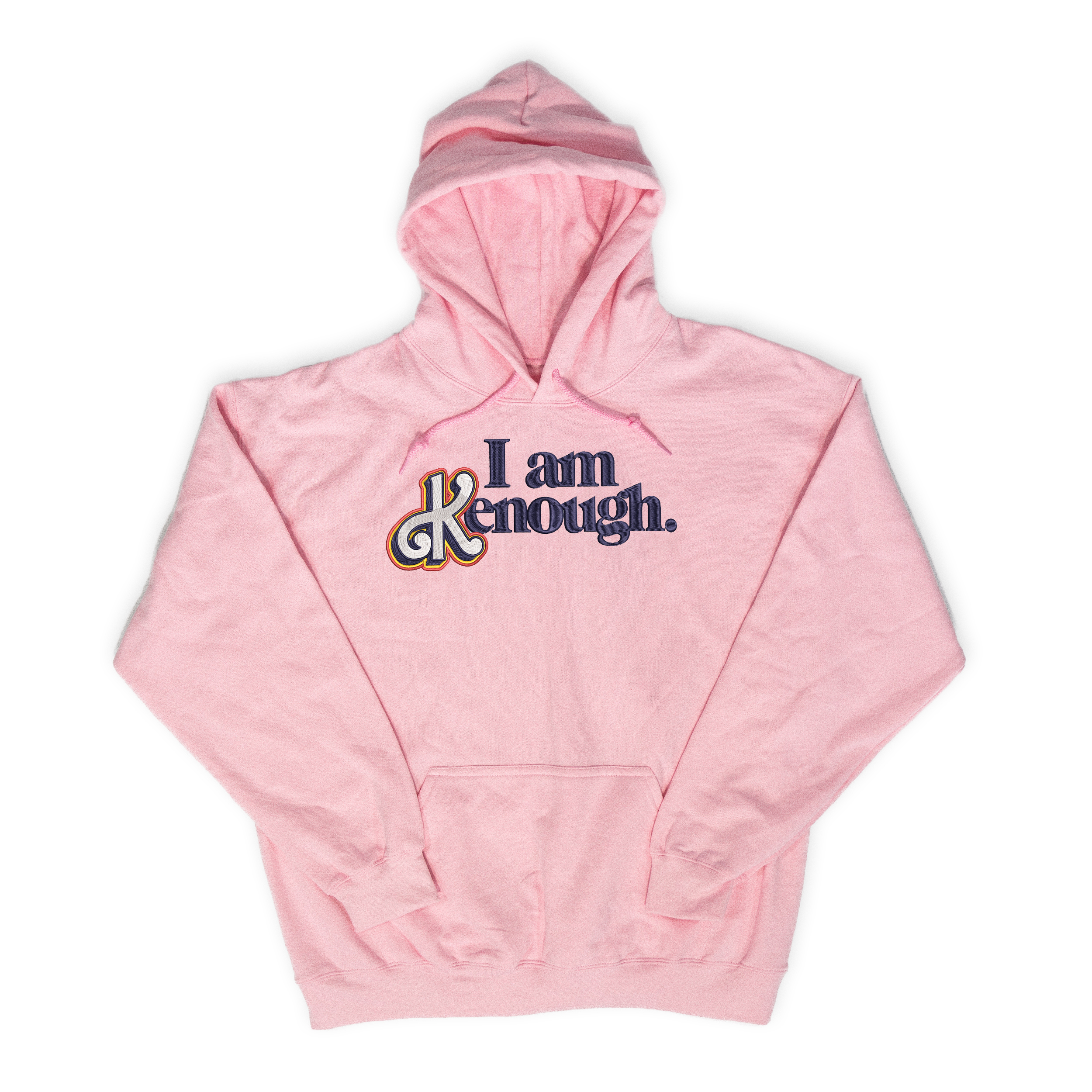 I Am Kenough (Barbie) Embroidered Light Pink Unisex Hoodie
