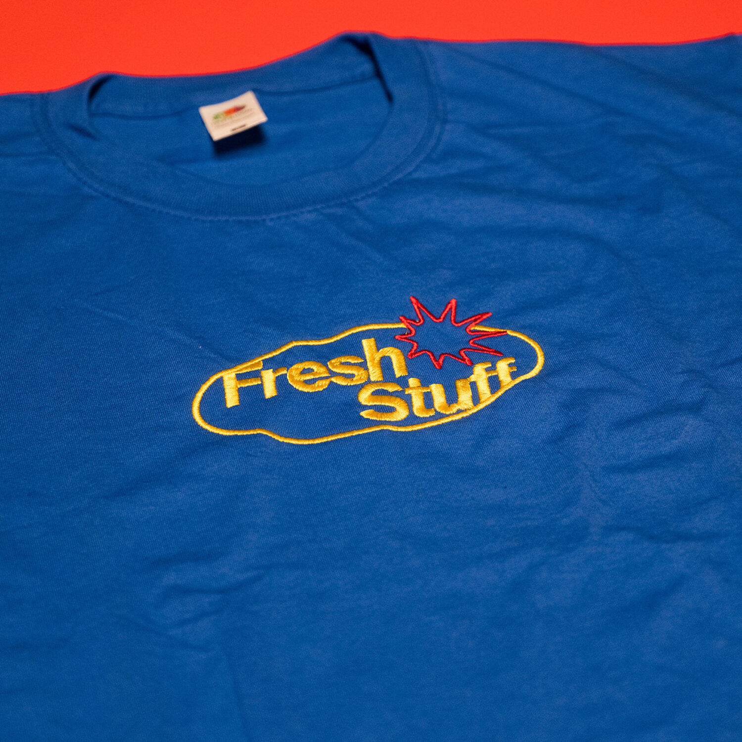 FreshStuff Splat Embroidered Unisex T-Shirt (Blue)